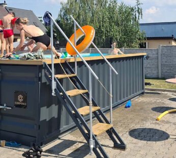 Piscina contenedor 6,2mx 2,5m lista para usar, Paquete Confort