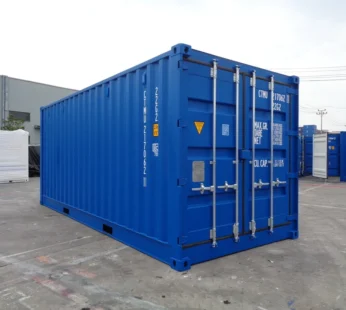 Contenedor marítimo 20 pies lateral abierto azul nuevo