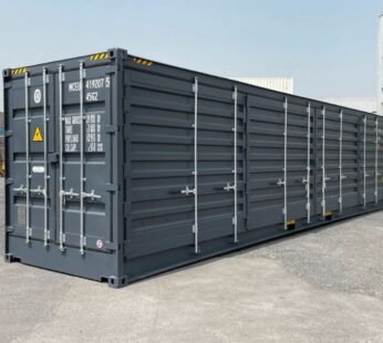 Contenedor marítimo 40 pies lateral abierto gris nuevo